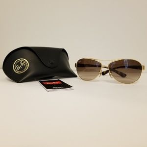 Ray Ban Aviator Sunglasses, RB 3386, Brown/Gold